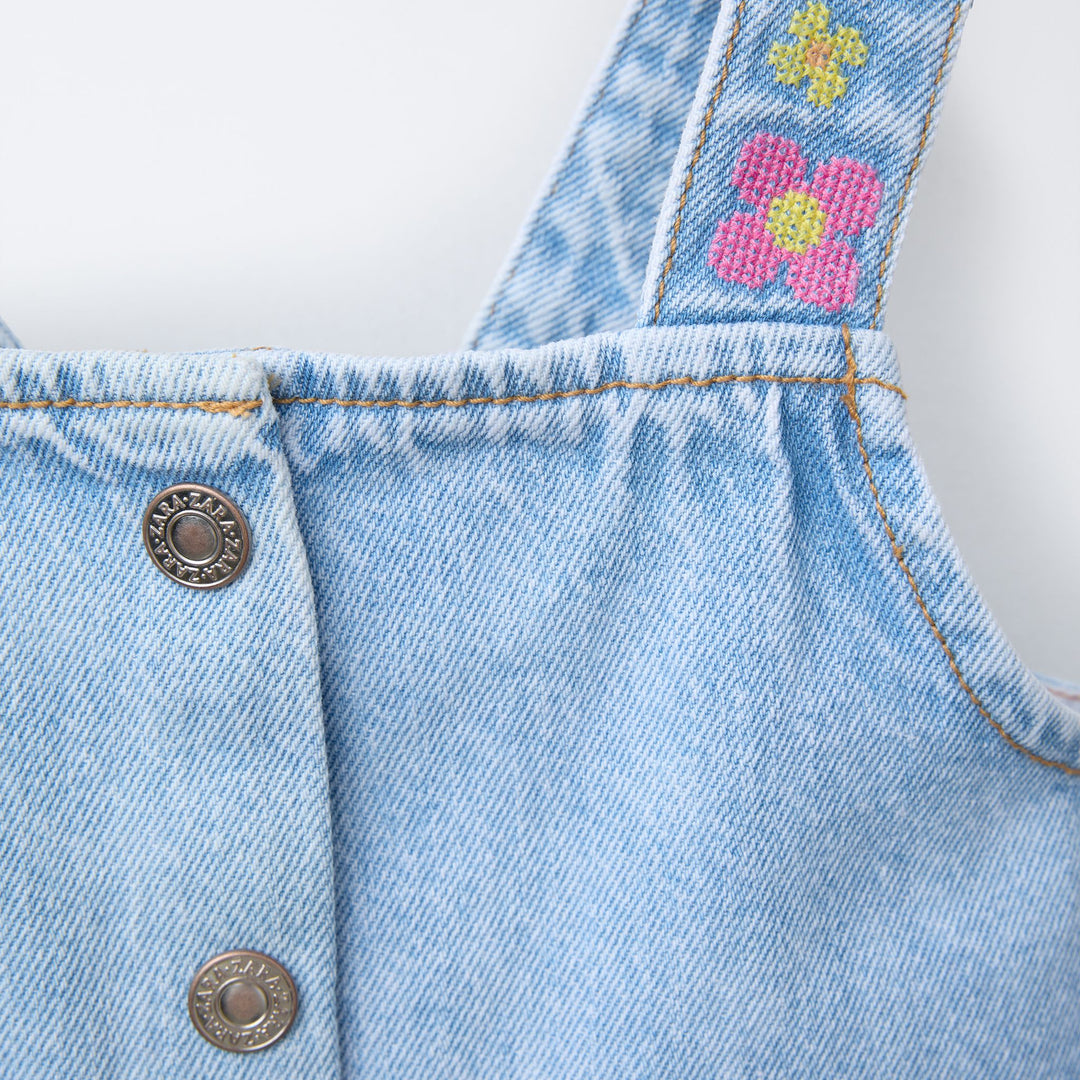 Moudda ZARA - Top Denim Enfant - Vagues Brodées - Tunisie 3