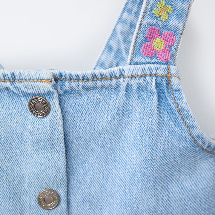 Moudda ZARA - Top Denim Enfant - Vagues Brodées - Tunisie 3