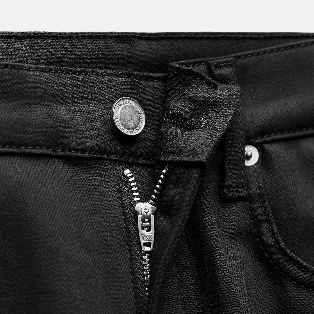 Moudda ZARA - Jean bootcut taille haute court noir - Tunisie 4
