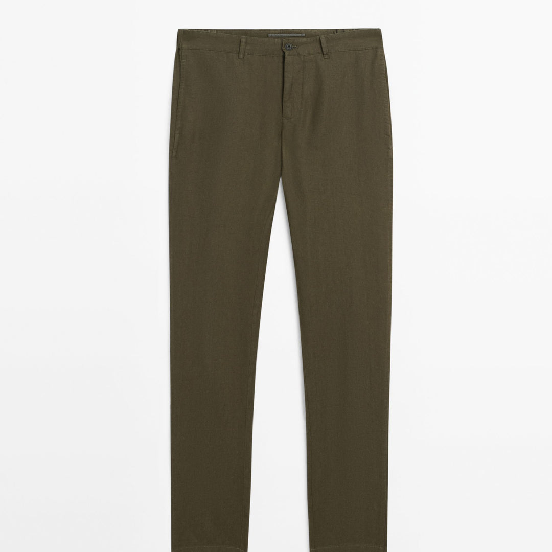 Moudda Massimo Dutti - Pantalon 100 % lin sophistiqué fuselé - Tunisie 1