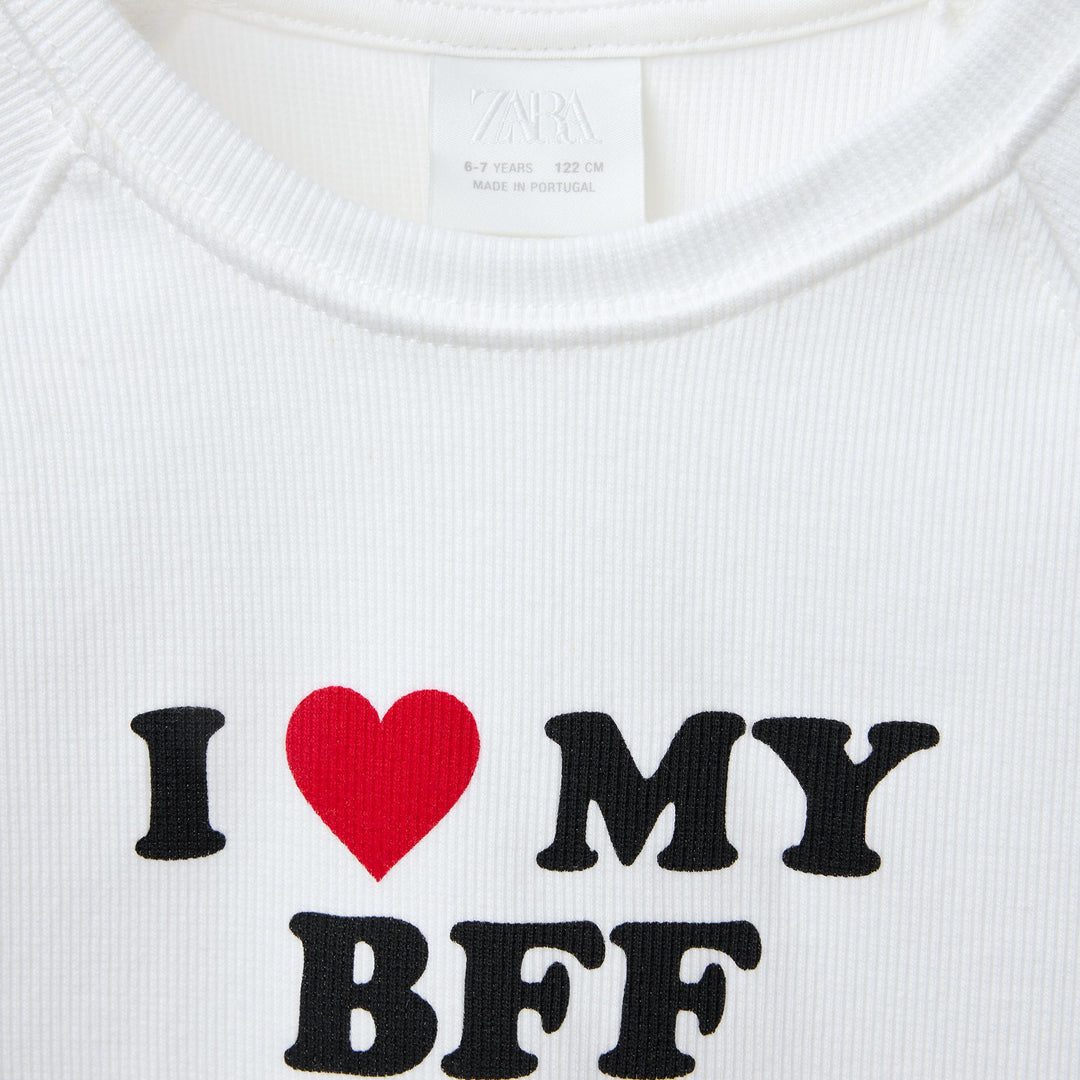 Moudda ZARA - T-Shirt - Côtes & I Love + Cerises (Blanc) - Tunisie 3