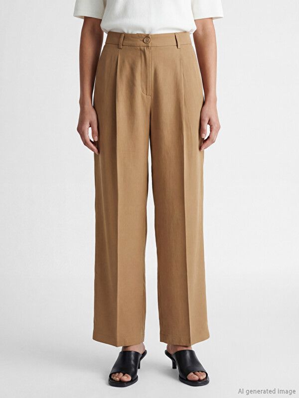 Moudda LC Waikiki - Pantalon fin en tissu pour Femme couleur Kaki - Tunisie 2