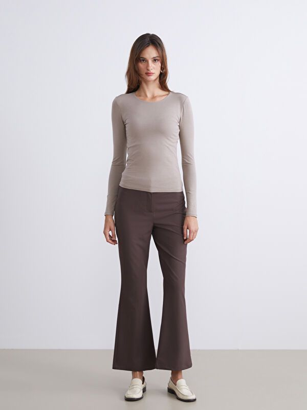 Moudda LC Waikiki - Body en jersey manches longues Femme Brun clair - Tunisie 2