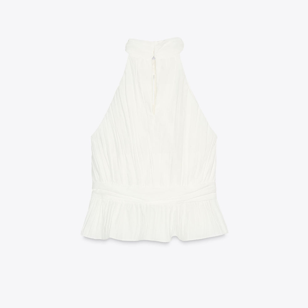 Moudda ZARA - Top Plissé Halter - Détail - Tunisie 2