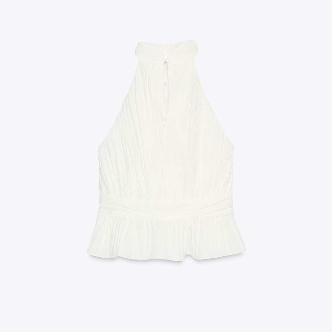 Moudda ZARA - Top Plissé Halter - Détail - Tunisie 2