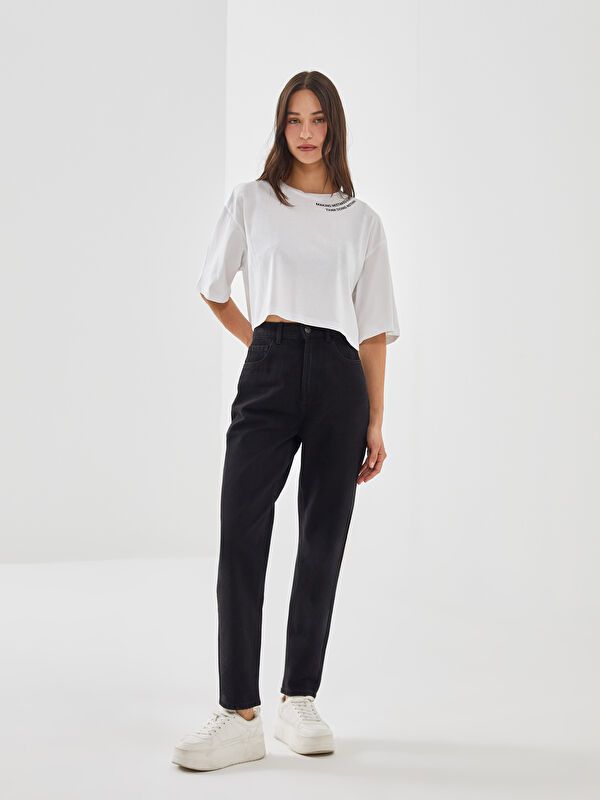 Moudda LC Waikiki - Pantalon jean tissé basique Femme Rodéo noir+m - Tunisie 1
