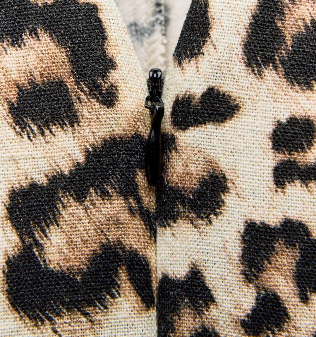 Moudda ZARA - Robe mi-longue lin/viscose tache animalière détail froncé - Tunisie 1