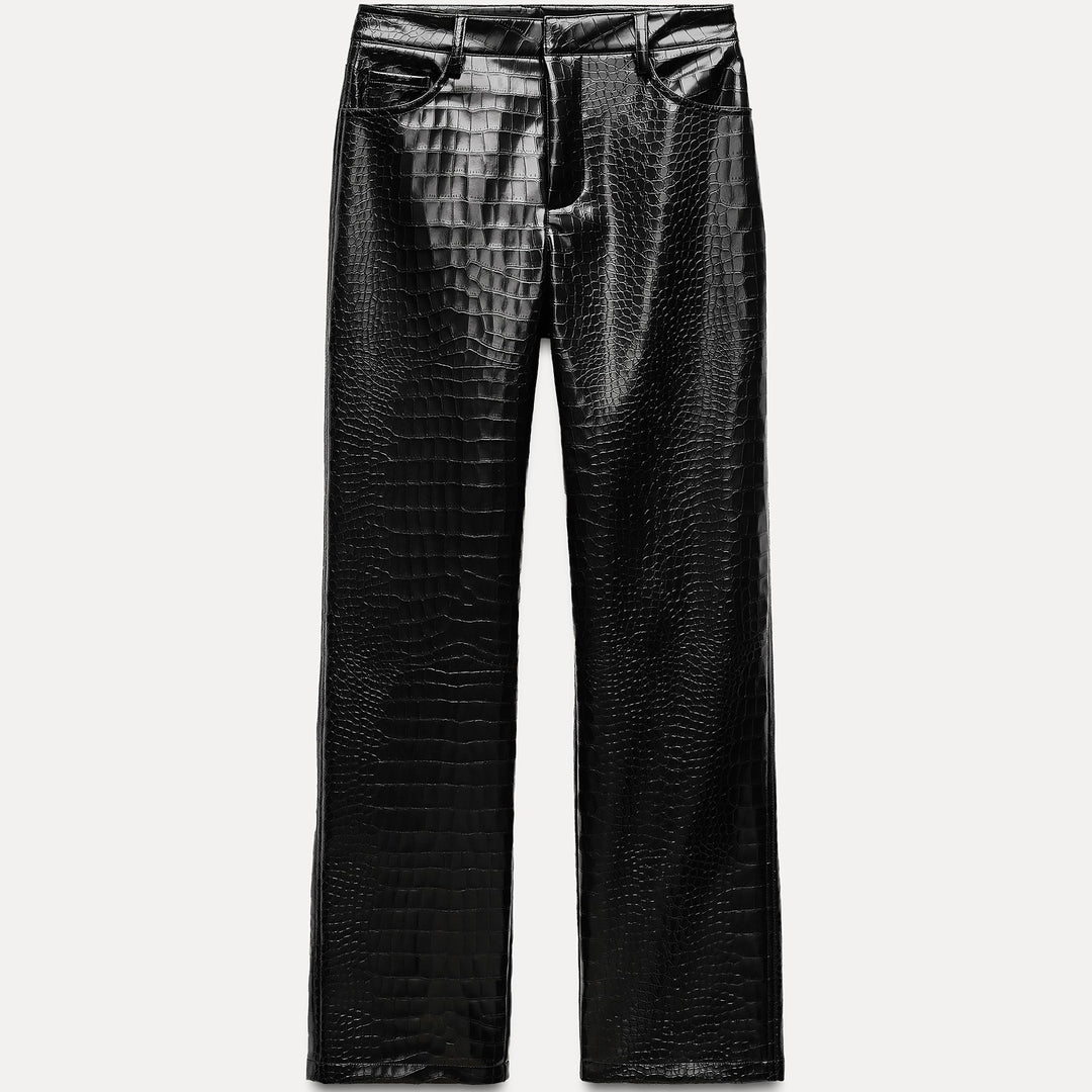 Moudda ZARA - Pantalon droit similicuir motif noix de coco - Tunisie 2