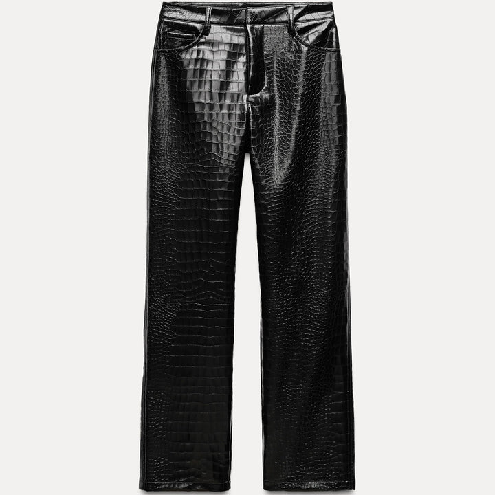 Moudda ZARA - Pantalon droit similicuir motif noix de coco - Tunisie 2