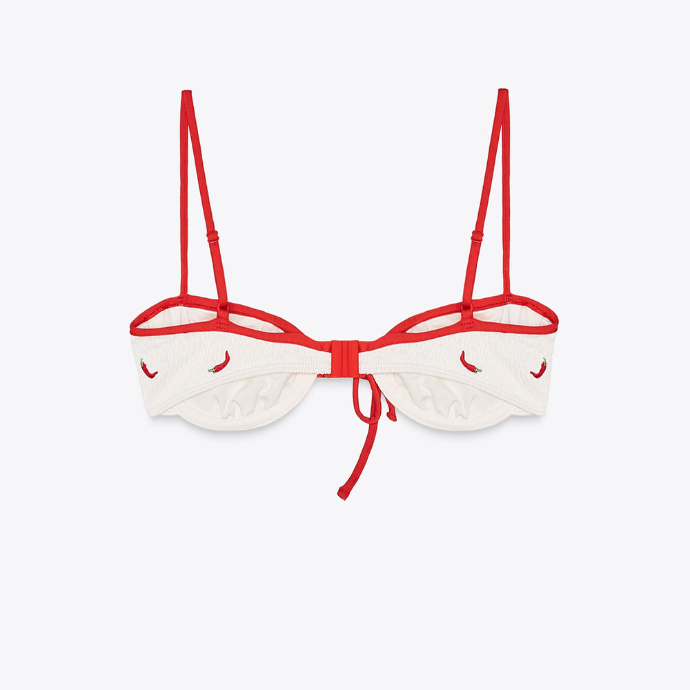 Moudda ZARA - Haut Bikini - Arceau, Élastiques & Broderie Chilis - Tunisie 2