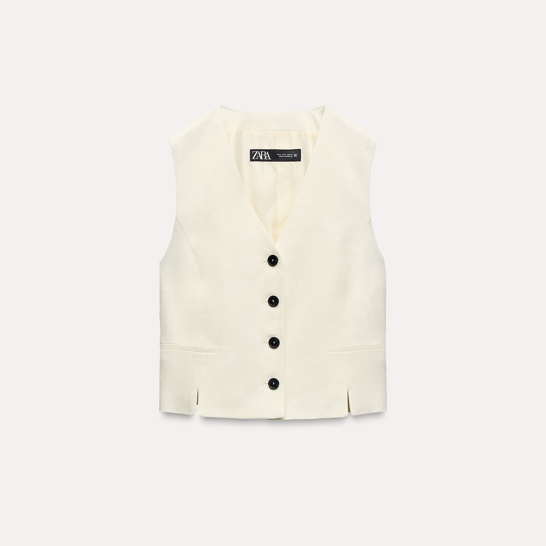 Moudda ZARA - Gilet tailleur lin (Ensemble) - Tunisie 1