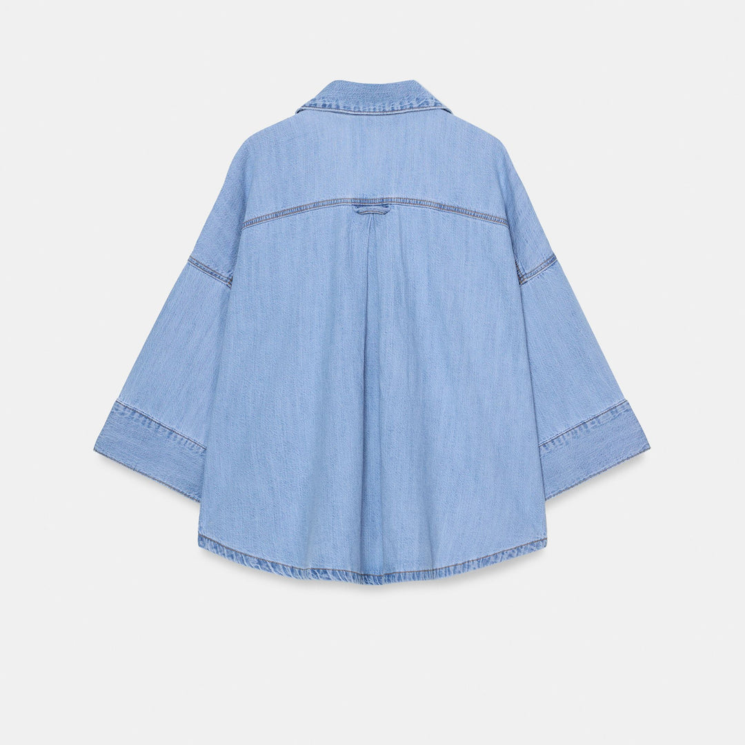 Moudda ZARA - Chemise Denim Cropped - Encolure Forcée - Tunisie 2