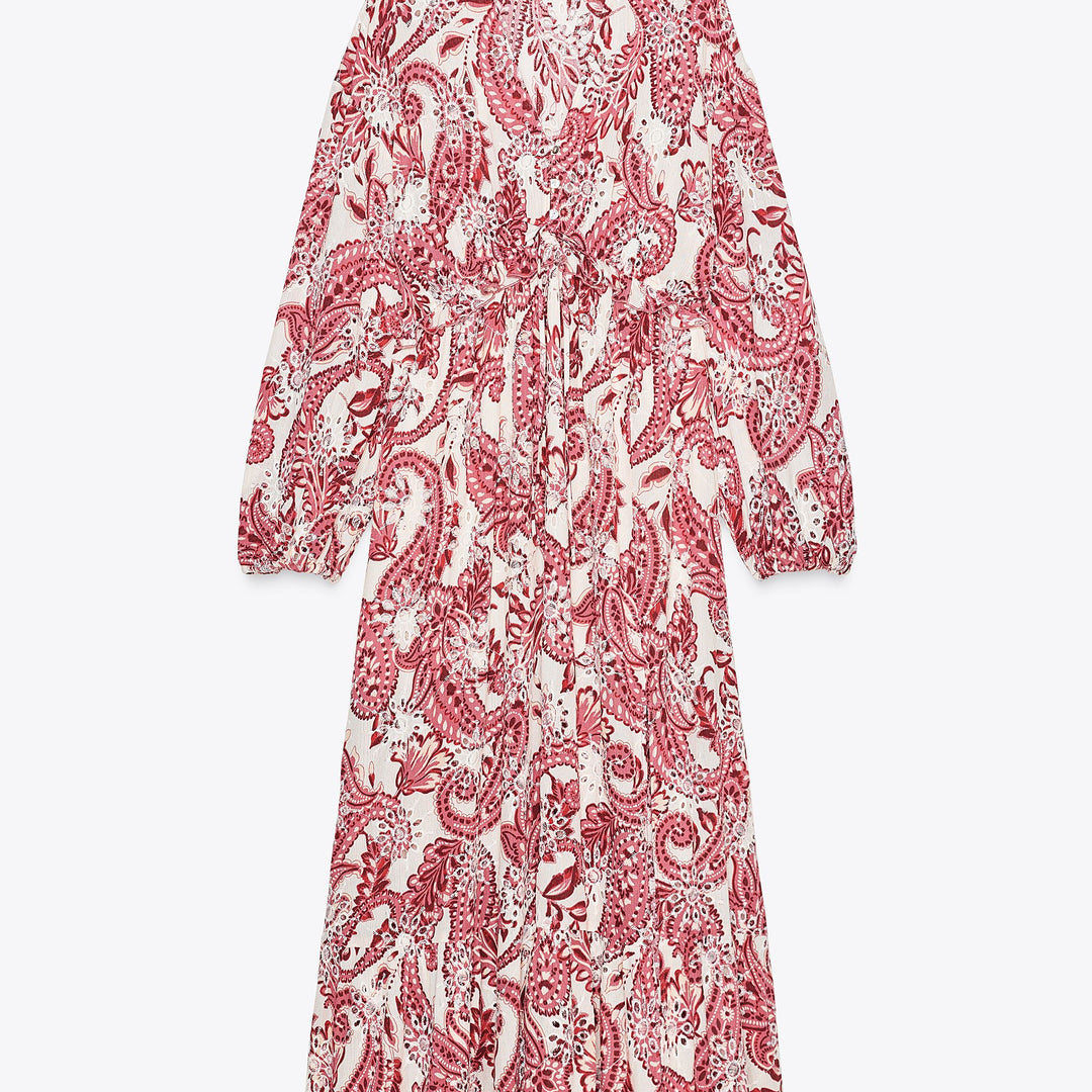 Moudda ZARA - Robe Midi - Broderie Suisse, Imprimé & Col Piqué - Tunisie 1
