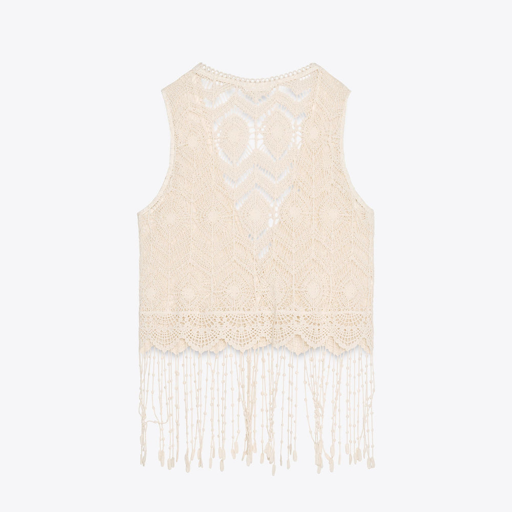 Moudda ZARA - Gilet Crochet - Franges - Tunisie 2