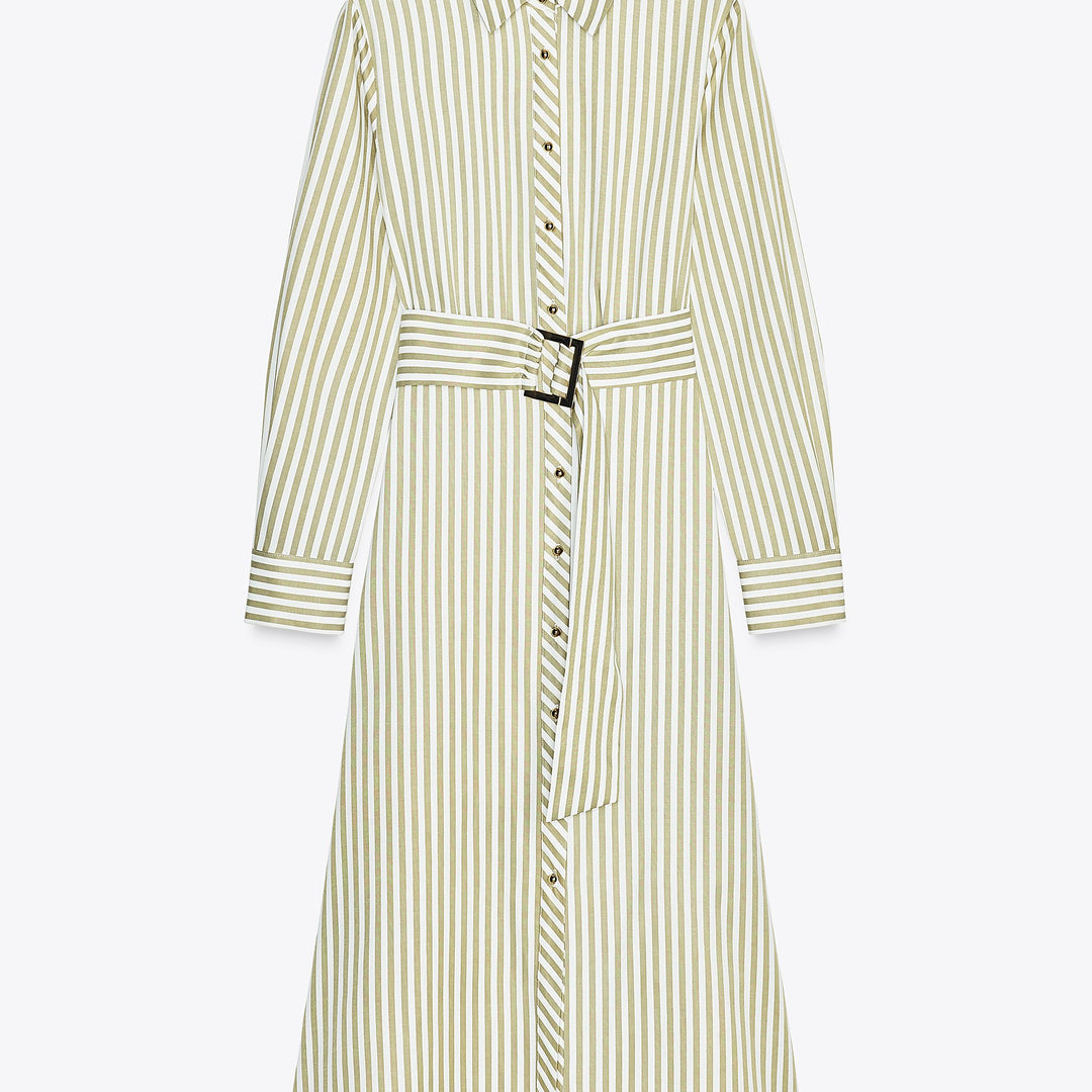 Moudda ZARA - Robe Midi Chemisier - Rayures & Boucle - Tunisie 1