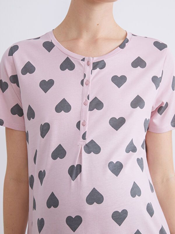 Moudda LC Waikiki - Chemise de nuit maternité Femme Rose poussiéreux clair - Tunisie 3