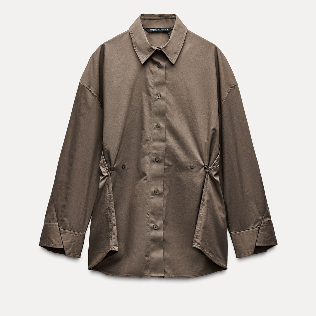 Moudda ZARA - Chemise oversized gabardine boutons taille - Tunisie 2