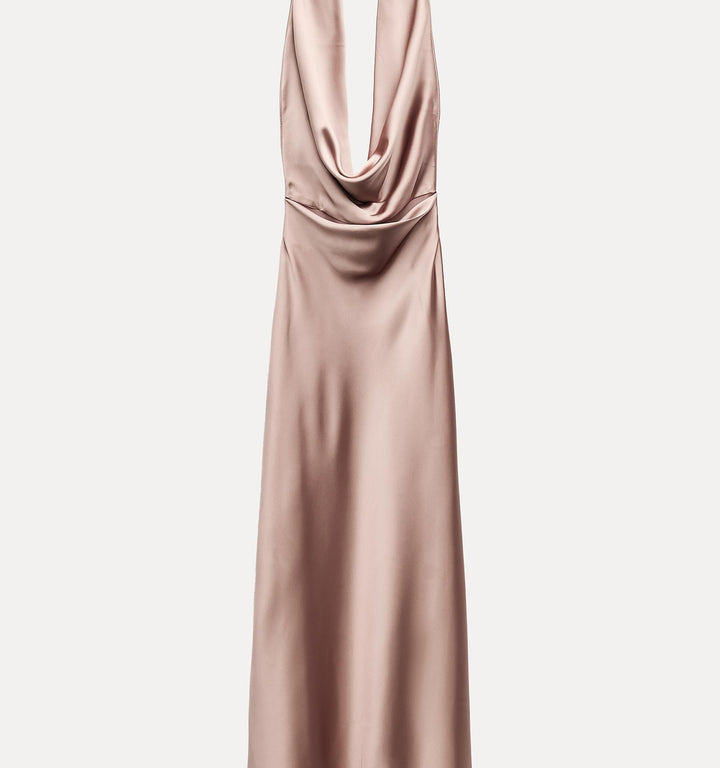 Moudda ZARA - Robe mi-longue satin bustier, drapée, dos dénudé - Tunisie 2