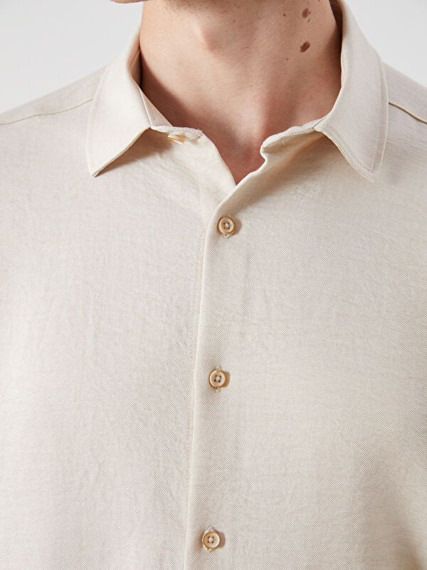 Moudda LC Waikiki - Chemise tissée manches longues Homme Beige - Tunisie 3