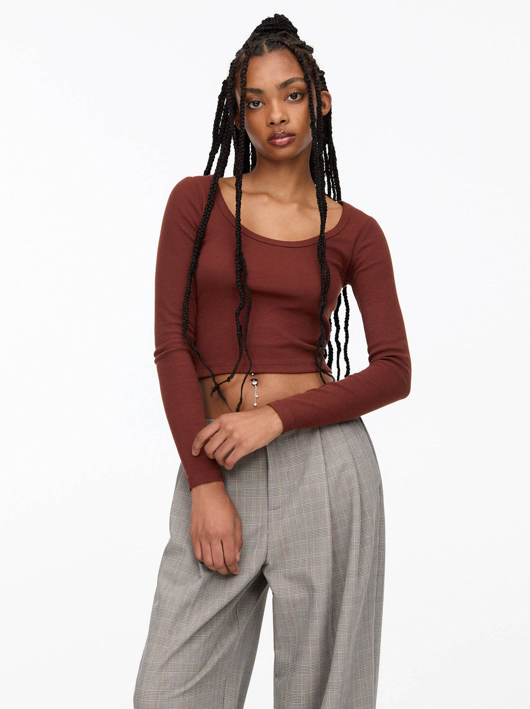 Moudda PULL & BEAR - T-Shirt - Côtes & Col Rond (Bordeaux) - Tunisie 2