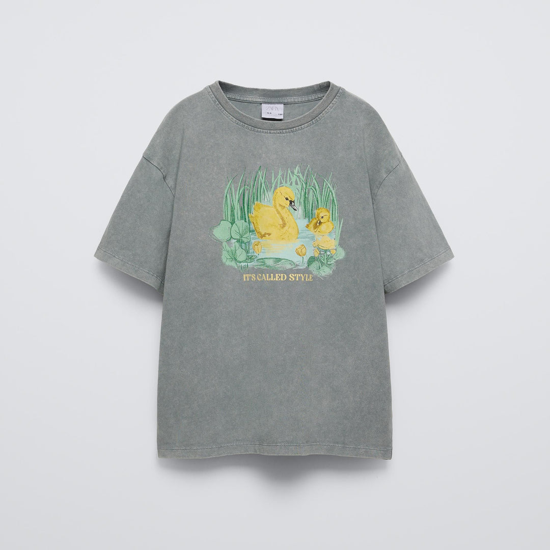 Moudda ZARA - T-shirt imprimé canetons délavé - Tunisie 2
