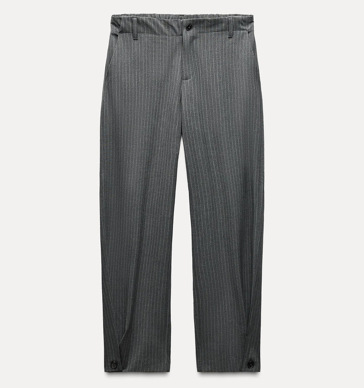 Moudda ZARA - Pantalon tonneau bouton ourlet rayé diplomate - Tunisie 1