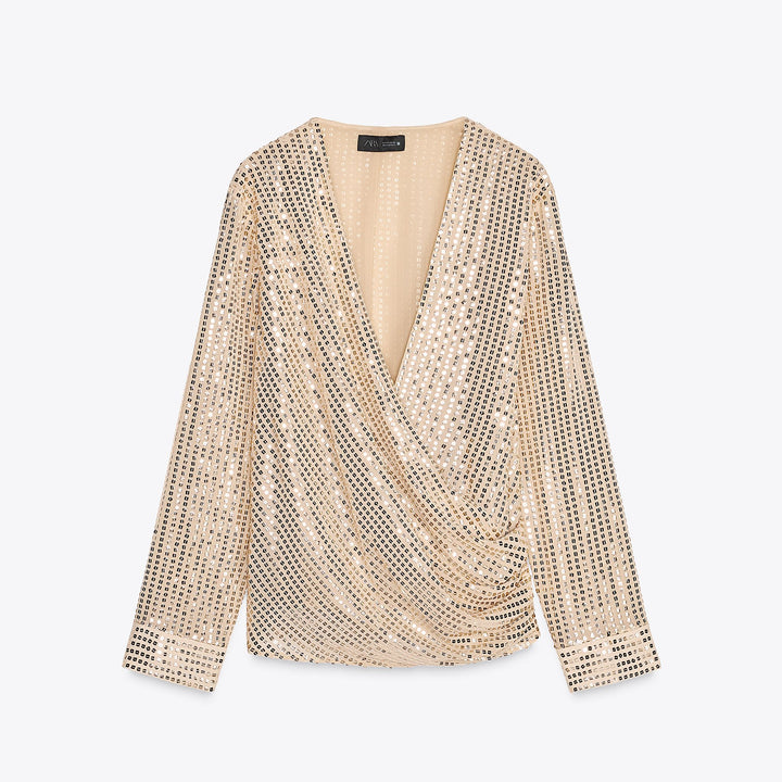 Moudda ZARA - Blouse Paillettes - Croisée & Nœud - Tunisie 1