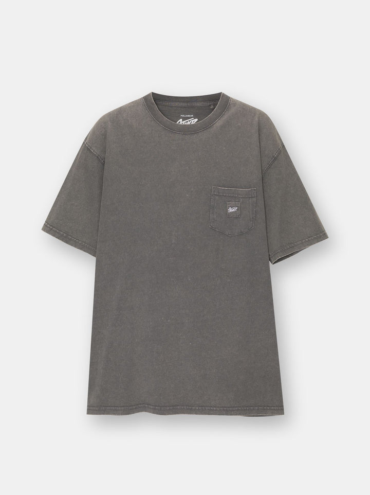 Moudda PULL & BEAR - T-Shirt Demi-Manches Poche STWD Teinture Garment - Tunisie 1