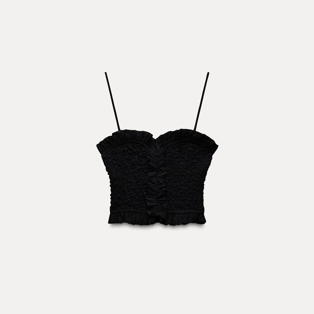 Moudda ZARA - Top popeline fines bretelles élastiques - Tunisie 1