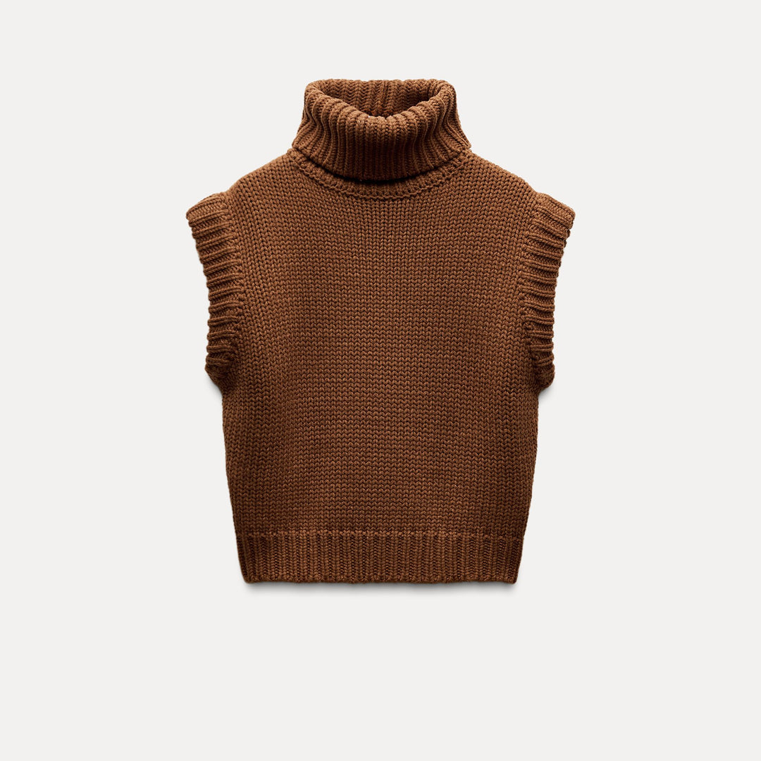 Moudda ZARA - Gilet col montant tricot épais - Tunisie 2