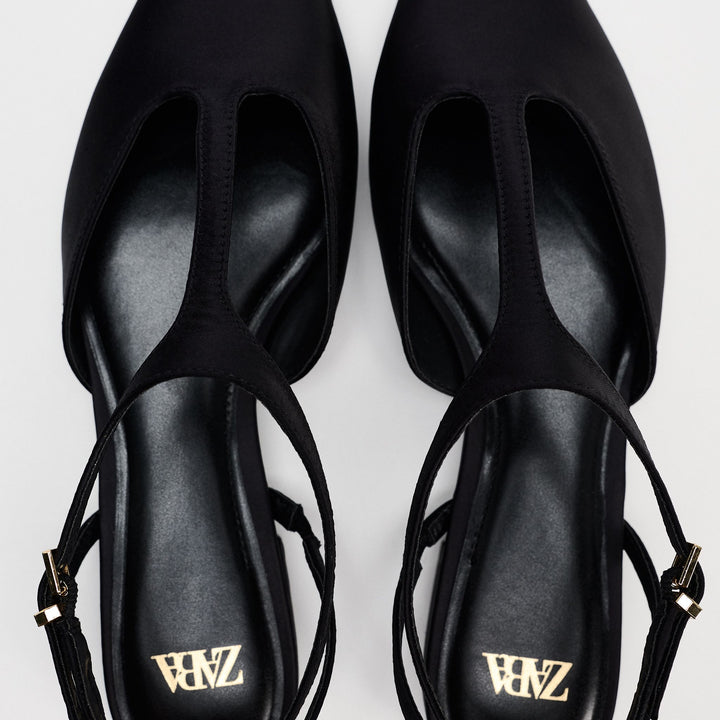 Moudda ZARA - Chaussures plates T-bar satin - Tunisie 5