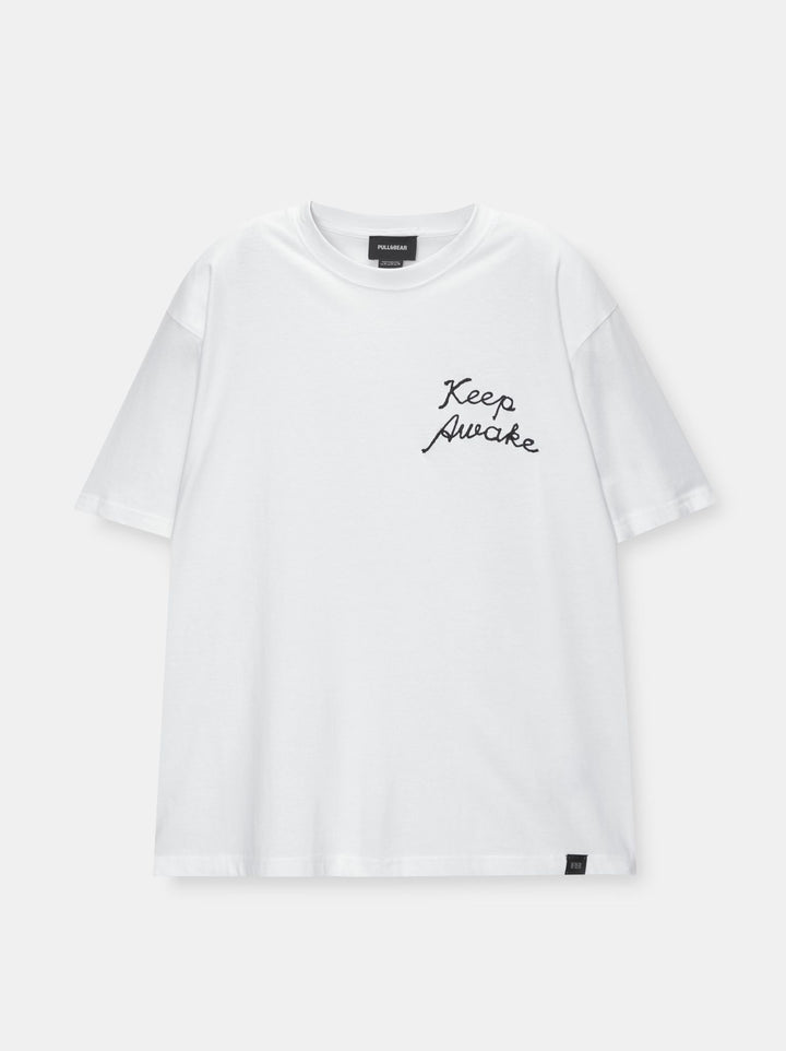 Moudda PULL & BEAR - T-Shirt Demi-Manches Brodé Poitrine - Tunisie 3