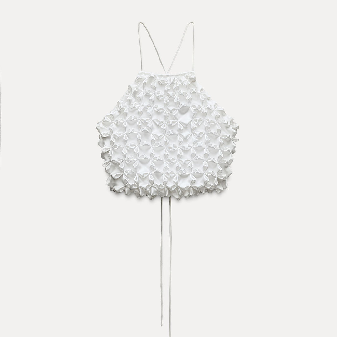 Moudda ZARA - Top satiné encolure croisée volume devant - Tunisie 1