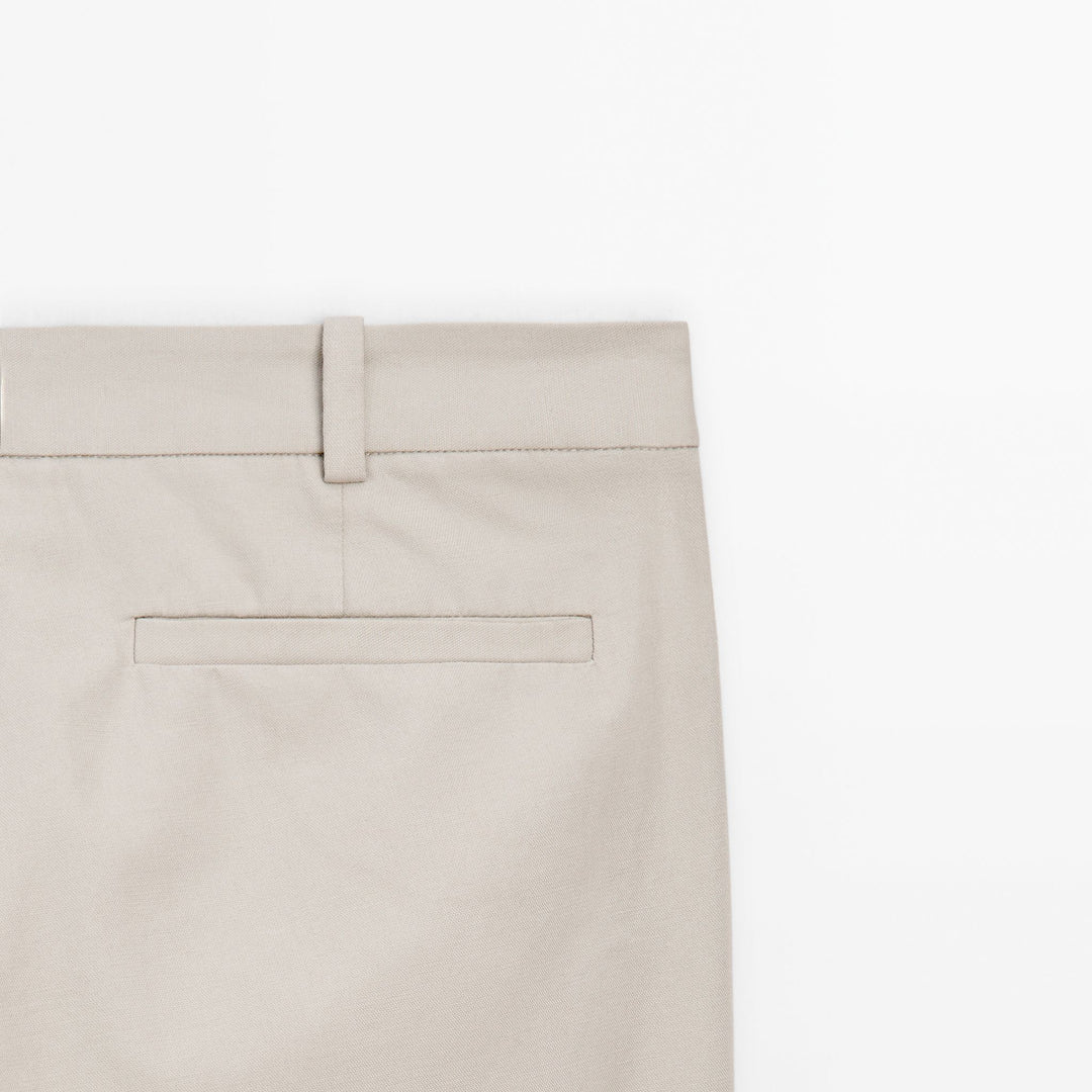 Moudda Massimo Dutti - Pantalon coton/lin détail poche coupe slim - Tunisie 7