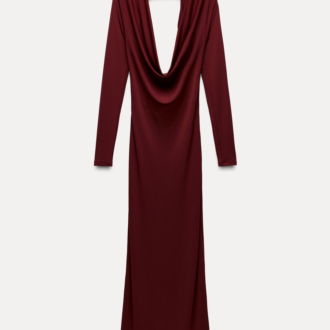 Moudda ZARA - Robe longue drapée, manches longues, dos dénudé - Tunisie 1