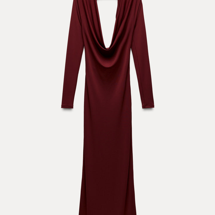 Moudda ZARA - Robe longue drapée, manches longues, dos dénudé - Tunisie 1
