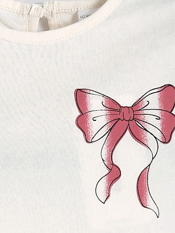 Moudda LC Waikiki - Body en jersey manches longues Fille Crème - Tunisie 3