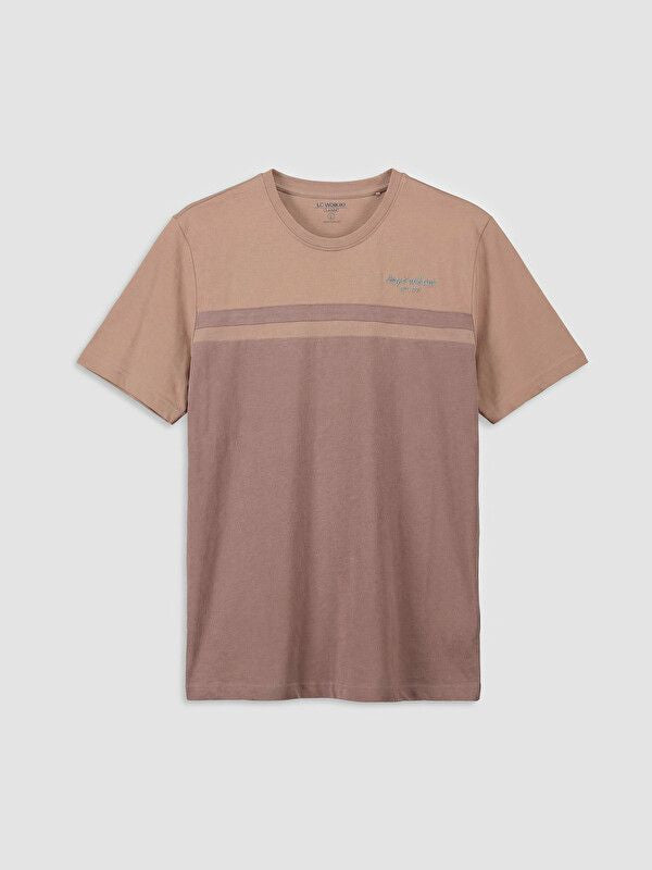 Moudda LC Waikiki - T-shirt imprimé manches courtes en jersey pour Homme couleur Rose poussiéreux imprimé - Tunisie 1