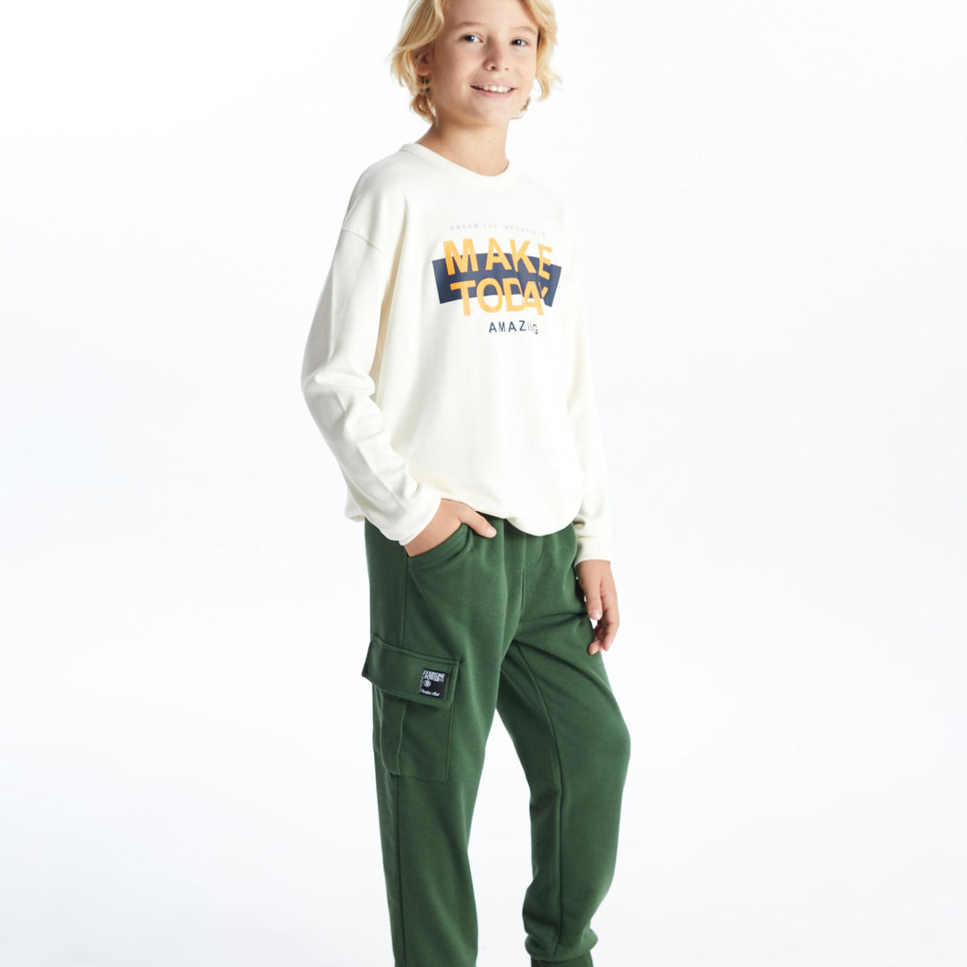 Moudda LC Waikiki - Pantalon en jersey Garçon Vert moyen - Tunisie 1