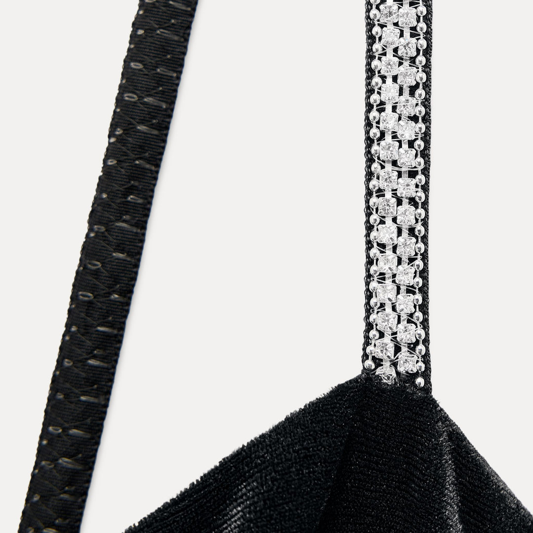 Moudda ZARA - Robe courte en velours fines bretelles strass - Tunisie 3