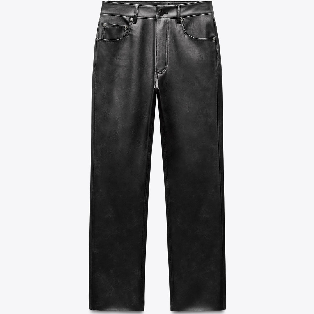 Moudda ZARA - Pantalon Bootcut - Taille Haute & Cropped PU - Tunisie 1