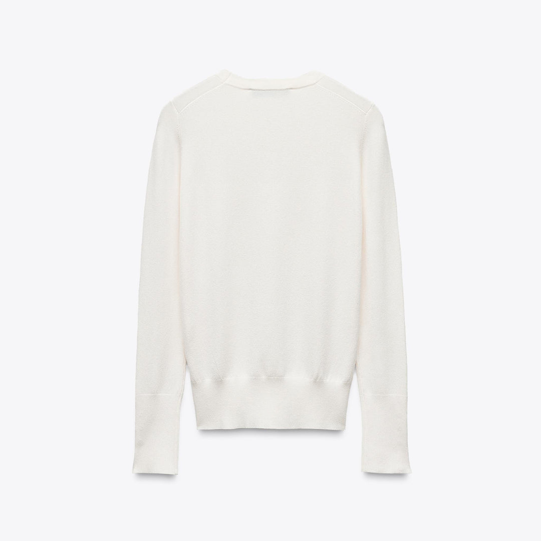 Moudda ZARA - Pull Basic - Col Caja, Bouton Doré & Poignet - Tunisie 2