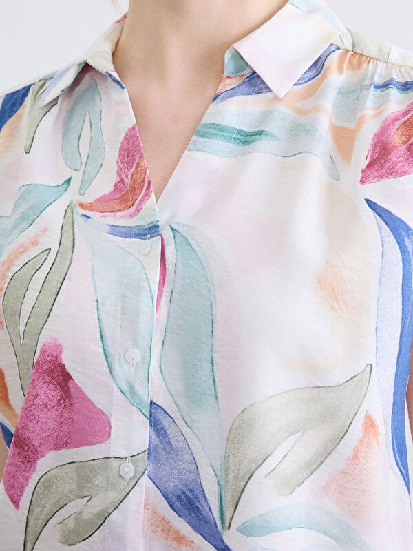 Moudda LC Waikiki - Chemise imprimée à manches courtes pour Femme couleur Vert imprimé - Tunisie 3
