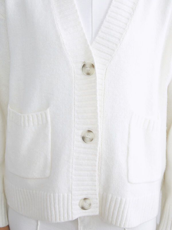 Moudda LC Waikiki - Cardigan tricot épais Femme Ecru - Tunisie 3