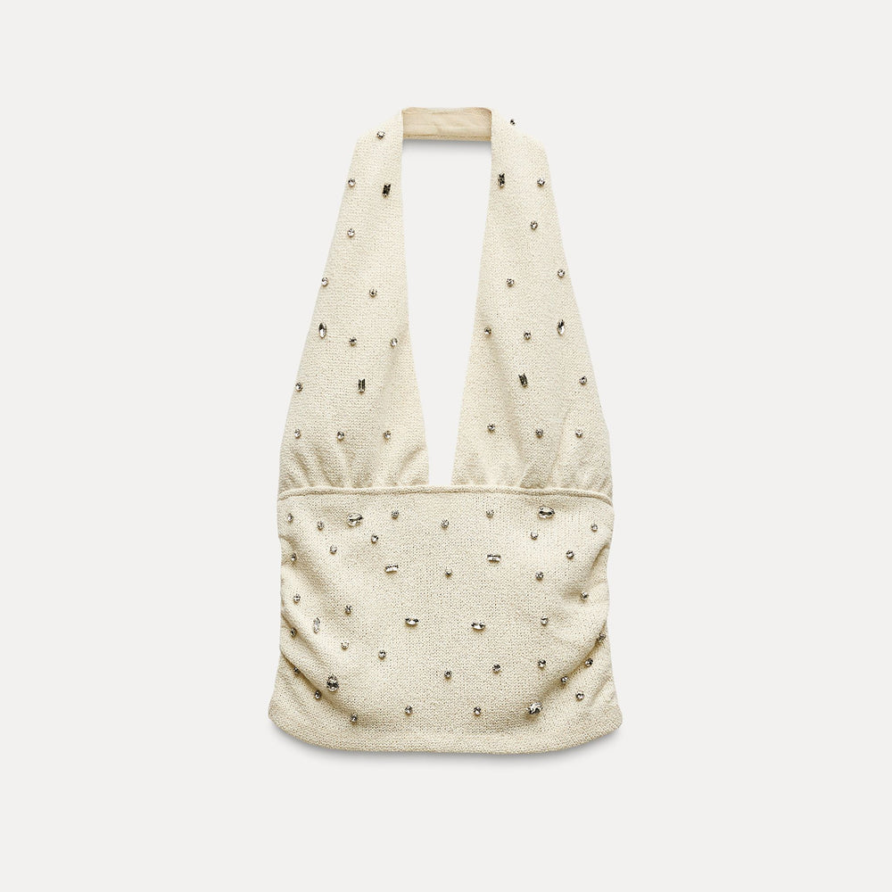 Moudda ZARA - Haut bustier froncé, strass, matière chaude - Tunisie 2