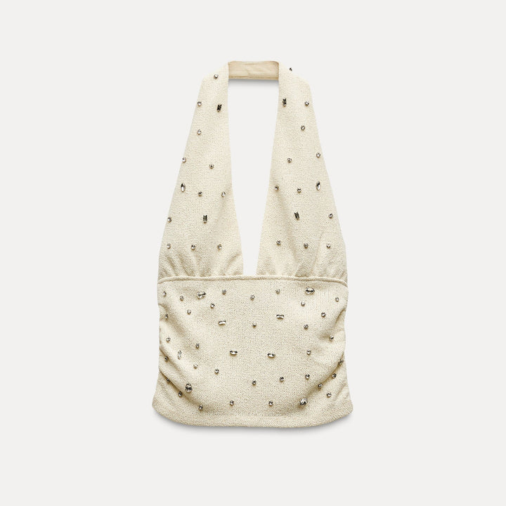Moudda ZARA - Haut bustier froncé, strass, matière chaude - Tunisie 2