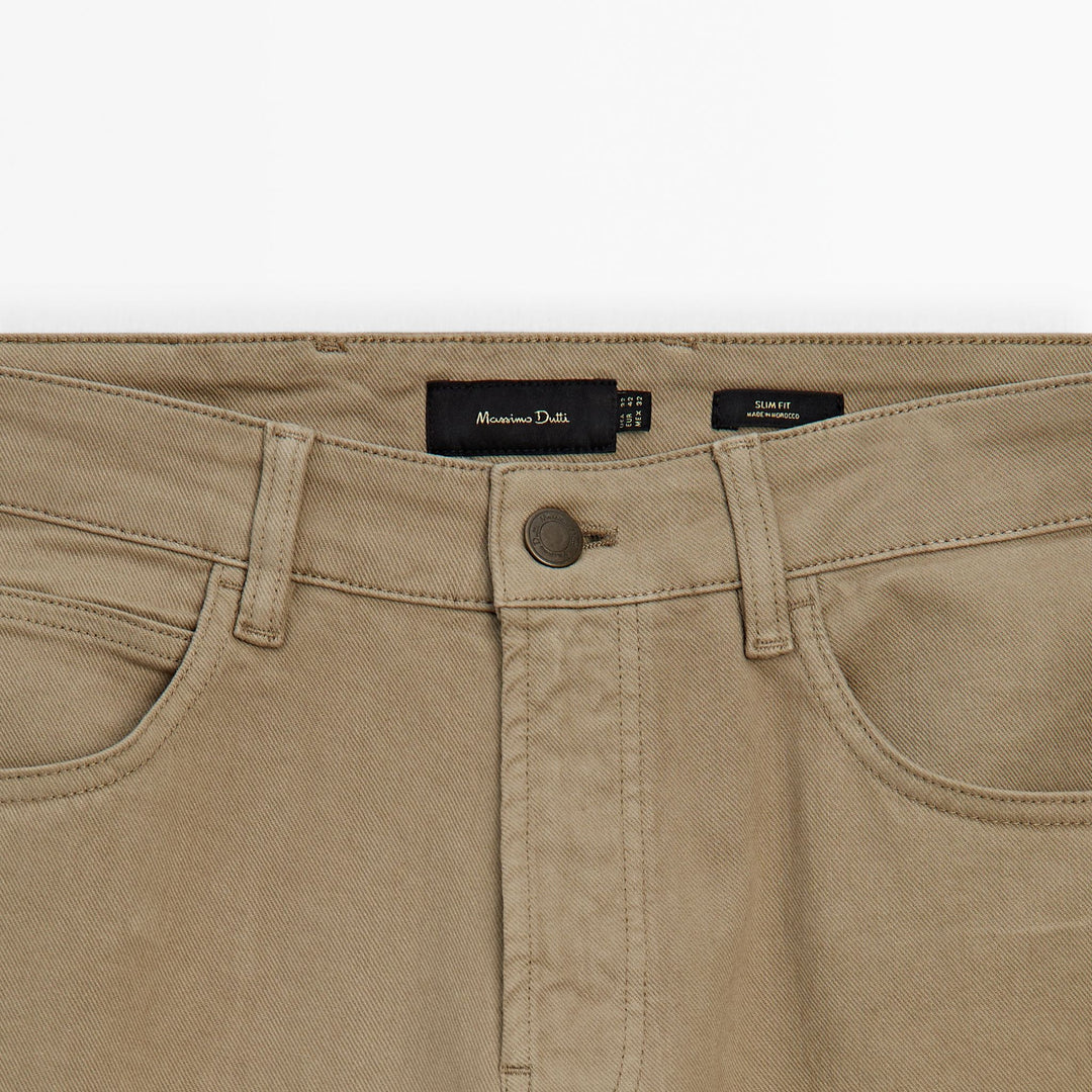 Moudda Massimo Dutti - Pantalon jean Bull denim coupe slim - Tunisie 4