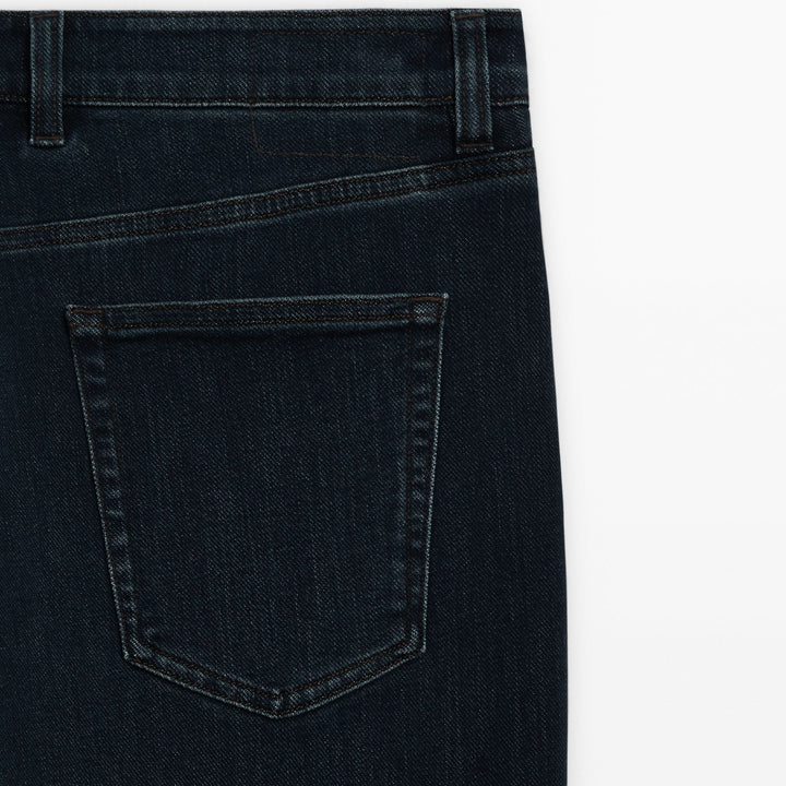 Moudda Massimo Dutti - Pantalon jean brossé bleu noir coupe slim - Tunisie 7