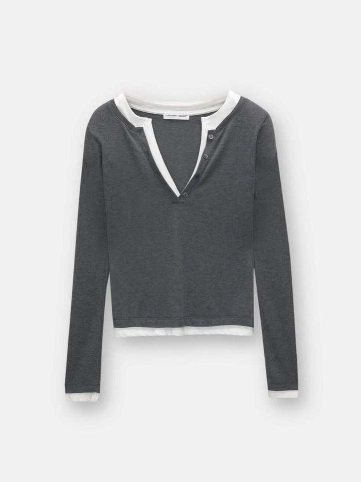 Moudda PULL & BEAR - T-Shirt Manches Longues - Double Tissu - Tunisie 3