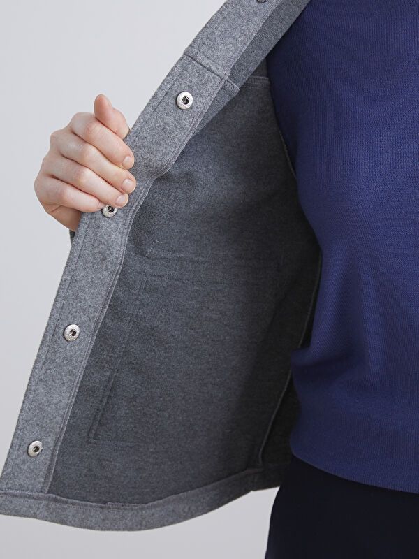 Moudda LC Waikiki - Chemise tissée maternité manches longues Femme Mélange de gris - Tunisie 4